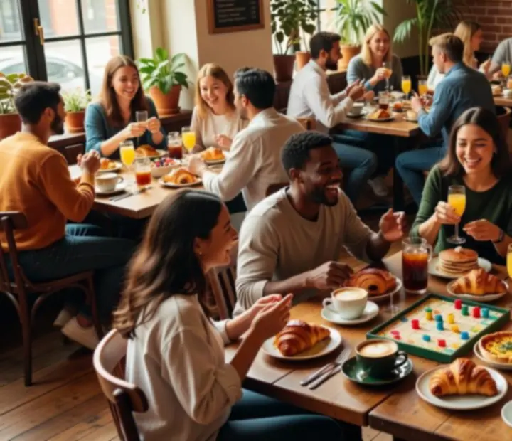 Közösségi vasárnapi brunch a vendégekkel